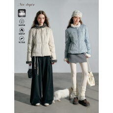 2025新款冬季修身立领美式轻薄外套小个子保暖女超好看