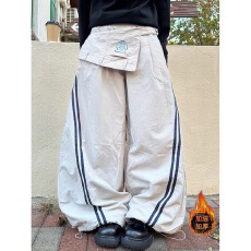 批发塔丝隆复贝贝绒配可拆卸屁帘】秋冬季保暖加厚加绒阔腿男女休闲裤