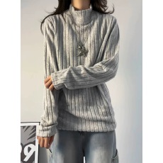 批发【原版磨毛条】半高领常青树打底衫女男春秋内搭长袖T恤上衣<b class='q'>情侣</b>