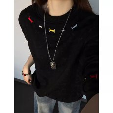 批发刺绣华棉】撞色常青树圆领<b class='q'>卫衣</b><b class='q'>男</b>女春秋冬长袖t恤情侣内搭打底衫