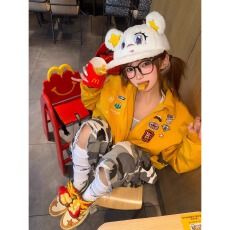 小牛津双层防水刺绣国潮新爵士街头涂鸦hiphop时尚夹克外套女男