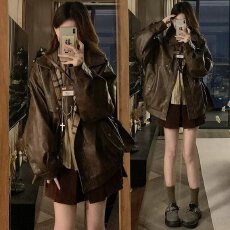 批发PU皮双面穿】外套韦爵森上衣服<b class='q'>男</b>女春秋夹克韩版百搭潮棒球服慵懒