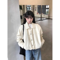 批发斜纹棉布 原版做工】2026潮峰度双色雕毛夹克外套座山雕基础<b class='q'>通勤</b>