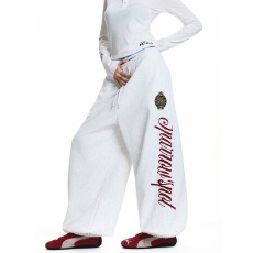 批发纯棉华棉复合全刺绣情侣状元坊休闲卫裤<b class='q'>男</b>女宽松直筒阔腿<b class='q'>长裤</b>