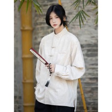 批发新中式极 致百搭高级感古风<b class='q'>衬衫</b><b class='q'>男</b>女<b class='q'>长袖</b>宽松休闲<b class='q'>衬衣</b>春秋2026新