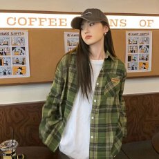 批发【格子衬衫】春秋侠魁港风衬衣女2026新款宽松洋气时尚高级感外套