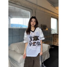 批发原版刺绣美式球服】<b class='q'>原宿</b><b class='q'>魔方</b>休闲宽松<b class='q'>T</b><b class='q'>恤</b>女时尚慵懒新款百搭日系