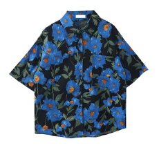 批发【古油画印花<b class='q'>衬衫</b>】<b class='q'>短袖</b>女风暴在线设计感度假风<b class='q'>衬衣</b>夏季2026新款