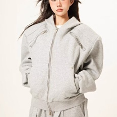 批发【<b class='q'>卫衣</b>华棉复合布】刺绣侠魁开衫<b class='q'>外套</b>男女春秋宽松双拉链休闲夹克