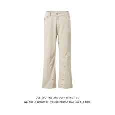 批发水洗纯棉】裤子春秋潮人邦垂感阔腿裤百搭直筒情侣<b class='q'>牛仔裤</b>女男夏季