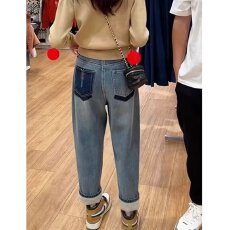 批发梨型身材炫裤九分<b class='q'>哈伦</b><b class='q'>牛仔裤</b>女春夏新款休闲宽松显瘦萝卜老爹裤子