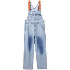 批发小众乔小主撞色潮牌<b class='q'>牛仔</b>背带裤女夏季宽松美式直筒工装吊带<b class='q'>连体裤</b>