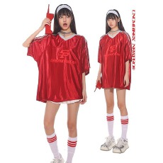 批发美式黑衣复古V领杠条球服短袖<b class='q'>T</b><b class='q'>恤</b>女男夏季宽松休闲短裤运动上衣