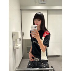批发雅痞风自由撞色拼接polo衫男女澳洲印花红色R刺绣翻领短袖T恤上衣