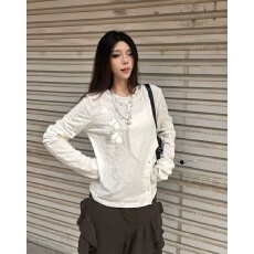 批发美式气质骨感纹理假两件叠穿<b class='q'>长袖</b><b class='q'>T</b><b class='q'>恤</b>女早秋新款打底衫套头上衣潮