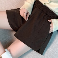 批发休闲南大街毛呢<b class='q'>短</b><b class='q'>裤裙</b>女秋冬新款外穿欧货高腰a字配靴子的阔腿裤