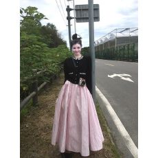 批发法式气质千金风黑色长袖上衣<b class='q'>蓬蓬</b>半身长裙女2025秋季新款时尚套装