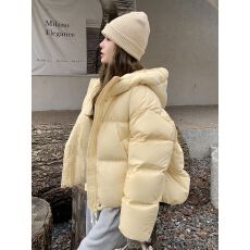 批发奶黄色短款棉服女装冬季2025年新款奶乎乎元气少女感面包服外套潮