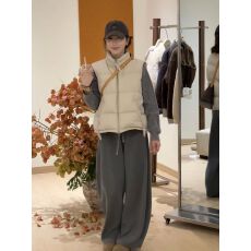 批发韩系立领短款棉服马甲女装2025年冬新款小个子外穿通勤背心马夹潮