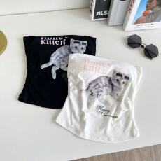 批发多巴胺纯欲风猫咪印花抹胸背心女夏季修身显瘦绝美辣妹外穿上衣潮