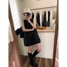 批发小个子宽松公主娃娃裙小黑裙<b class='q'>蓬蓬裙</b>A字无袖背心花苞<b class='q'>连衣裙</b>女夏季