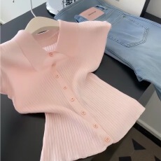 批发自留款推荐~韩系粉色减龄针织开衫女2026新款修身甜美小飞袖上衣