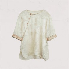 批发改良<b class='q'>旗袍</b>桑蚕丝上衣2026年<b class='q'>夏季</b>新款斜襟中袖中国风复古衬衫日常女