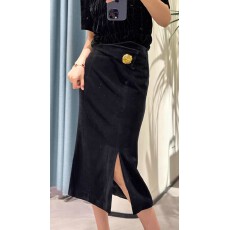 批发2025秋<b class='q'>冬</b>季新款高品质丝绒半身裙修身显瘦时尚包臀开叉女士中长裙