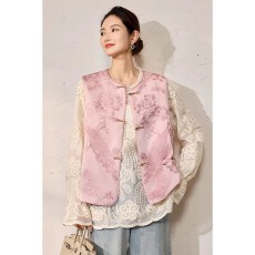 批发<b class='q'>时尚</b>缎面刺绣马甲女早春2026年新款新中式马夹背心<b class='q'>大码</b>上衣潮