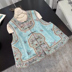 批发中国风重工刺绣提花马甲女2026春季盘扣双面双穿气质减龄马夹外套