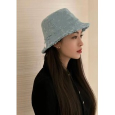 批发春<b class='q'>夏</b>季新款复古牛仔渔夫帽子女大头围显脸小水洗做旧百搭水桶盆帽