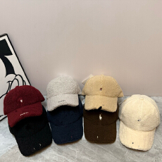 批发高品质羊羔毛棒球帽女宽帽檐大脸显脸小秋冬季加绒加厚保暖鸭舌帽