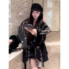 批发羊毛<b class='q'>大衣</b>女秋冬轻奢名媛气质重工毛毛袖系带收腰中长款双面呢外套