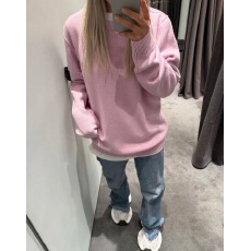 批发2025新款刺绣土星情侣长袖针织衫潮牌宽松重磅中长款毛衣