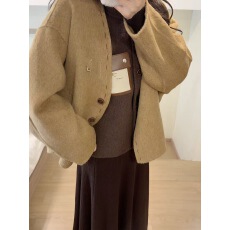 批发双面羊毛大衣女2025秋冬新款韩版<b class='q'>背心</b>连帽两件套短款毛呢外套
