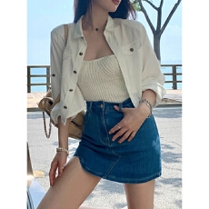 批发春<b class='q'>夏</b>2025新款法式独特女通勤穿搭衬衣外套设计感气质白色衬衫