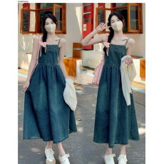 批发大码复古吊带连衣裙女夏季显瘦<b class='q'>牛仔裙</b>子胖MM外搭防晒蕾丝开衫套装