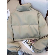 批发2025新款立领面包服女冬短款加厚棉服皮扣外套宽松百搭设计感小众