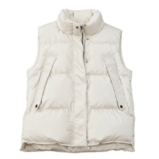 批发设计感简约休闲减龄保暖立领棉马甲宽松大码女装纯色韩版无袖棉<b class='q'>服</b>