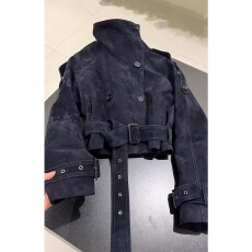 批发韩版时尚酷感立领短款皮衣女冬季收腰系带棉衣外套小个子气质<b class='q'>夹克</b>