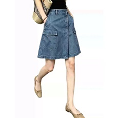 批发美式复古通勤气质工装短裙女夏季新款<b class='q'>百搭</b>休闲高腰显瘦a字半身裙