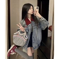批发美式复古高级感牛仔外套女2025春秋新款宽松百搭休闲<b class='q'>街头</b>夹克上衣