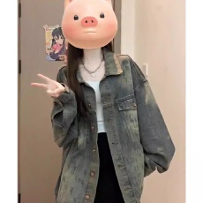 批发美式水洗<b class='q'>春</b>秋牛仔外套女复古2026设计感新款宽松夹克上衣休闲时尚