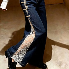批发高腰休闲秋季新款设计感百搭阔腿牛仔裤<b class='q'>女</b>宽松显瘦百搭直筒裤<b class='q'>长裤</b>