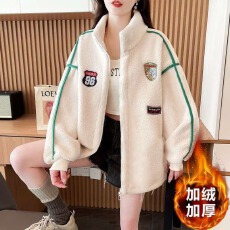 批发羊糕毛加绒加厚<b class='q'>秋</b>冬爆款2026年新款韩版时尚宽松大码上衣