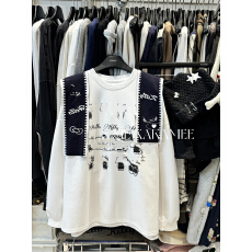 批发秋新品卡通针织披肩宽松大版卫衣(配披肩)