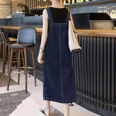 批发法式小众<b class='q'>中长款</b>牛仔连衣裙女2025夏季新款时尚百搭洋气显瘦背带裙