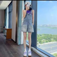 批发韩系减龄牛仔背带<b class='q'>短裤</b>女2026新款夏季宽松休闲显瘦高腰阔腿<b class='q'>连体</b><b class='q'>裤</b>