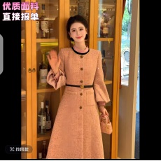 批发LiLi李李家巴黎<b class='q'>蔷薇</b>千<b class='q'>金</b>感小香风加棉编织亮片粉色外套