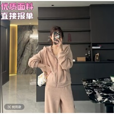 批发留学生设计感卫衣套装卫衣外套休闲裤两件套